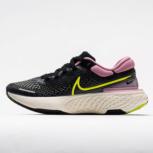 Orthofeet Nike ZoomX Invincible Run Flyknit Women's Running Shoes Black / Cyber Elemental Pink | KH5874310