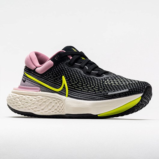 Orthofeet Nike ZoomX Invincible Run Flyknit Women's Running Shoes Black / Cyber Elemental Pink | KH5874310