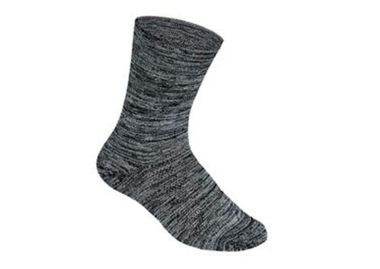 Orthofeet Non Binding Crew Wide Bamboo  Unisex Socks Black / Gray | WJ8257013