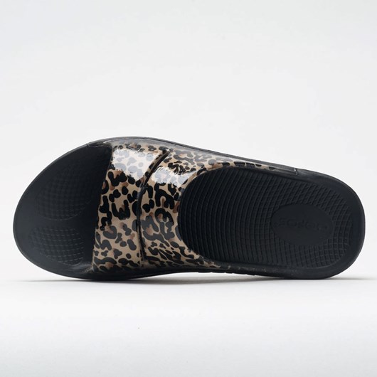 Orthofeet OOFOS OOahh Limited Women's Slide Sandals Black Leopard | RJ2107935