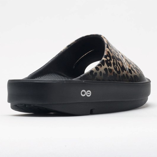 Orthofeet OOFOS OOahh Limited Women's Slide Sandals Black Leopard | RJ2107935