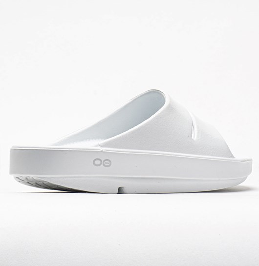 Orthofeet OOFOS OOahh Luxe Women's Slide Sandals White | XQ8701524