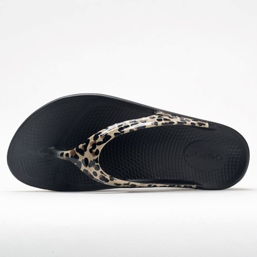 Orthofeet OOFOS OOlala Limited Women's Slide Sandals Black / Leopard | KD1362085