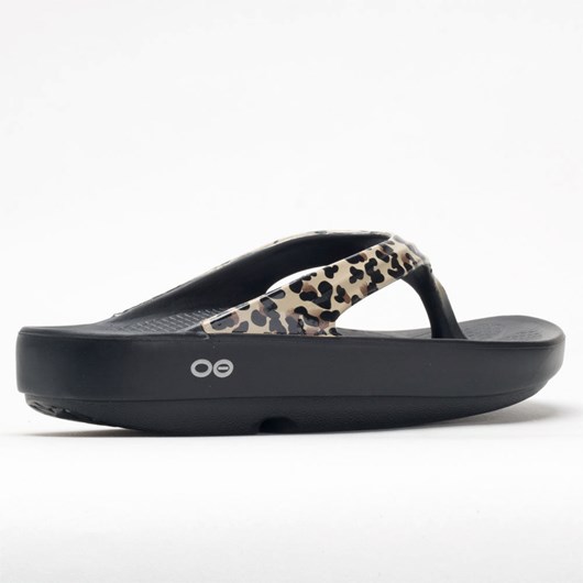 Orthofeet OOFOS OOlala Limited Women's Slide Sandals Black / Leopard | KD1362085