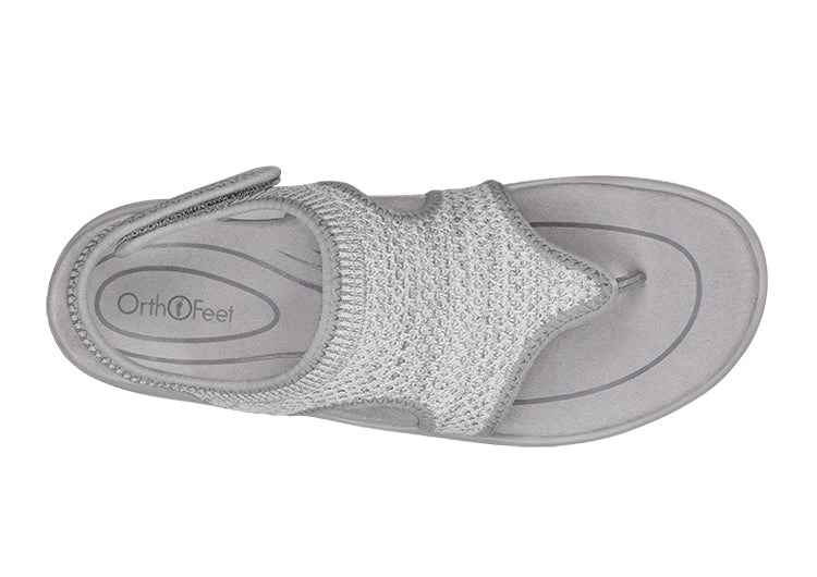 Orthofeet Orthopedic Lyra Women's Flip Flops Gray | QC0853619