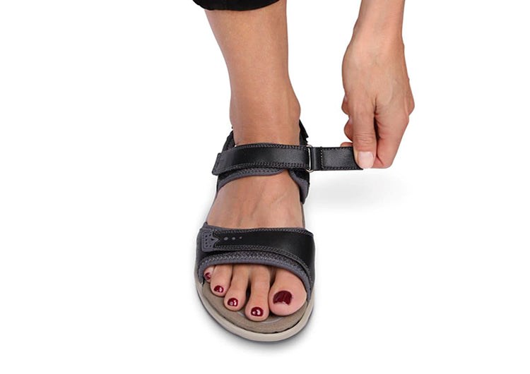 Orthofeet Orthopedic Malibu Women's Sandals Black | NH7894632