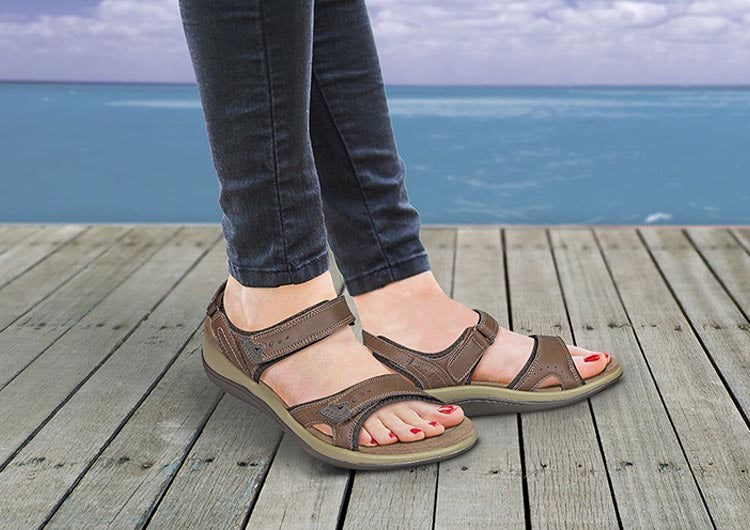 Orthofeet Orthopedic Women's Sandals Brown | OW3024879