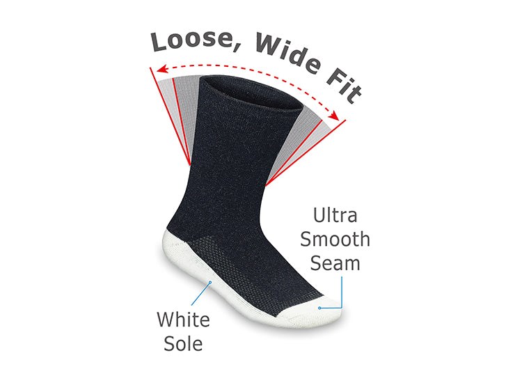 Orthofeet Padded Sole Crew Bamboo Diabetic  Unisex Socks Black | OT3529460