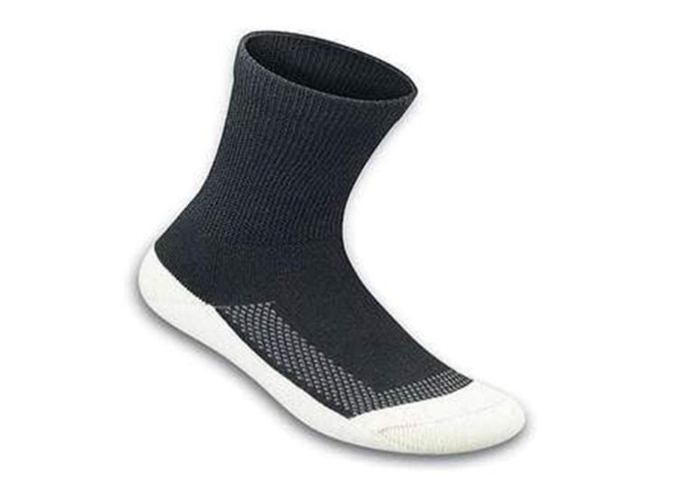 Orthofeet Padded Sole Crew Bamboo Diabetic  Unisex Socks Black | OT3529460