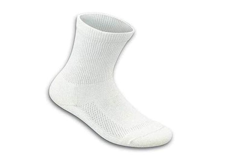 Orthofeet Padded Sole Crew Bamboo Diabetic  Unisex Socks White | ZD0621375