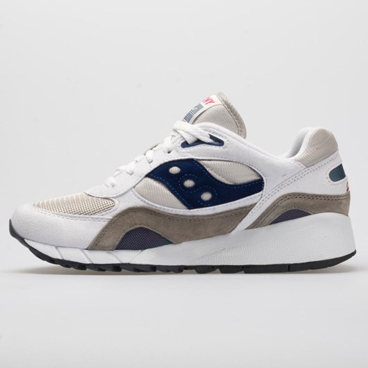 Orthofeet Saucony Shadow 6000 Men's Lifestyle Sneakers White / Gray / Navy | SB6205748