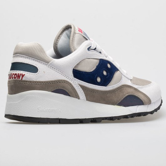 Orthofeet Saucony Shadow 6000 Men's Lifestyle Sneakers White / Gray / Navy | SB6205748