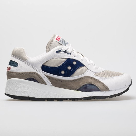 Orthofeet Saucony Shadow 6000 Men\'s Lifestyle Sneakers White / Gray / Navy | SB6205748