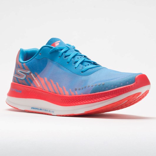 Orthofeet Skechers GOrun Razor Excess Men's Running Shoes Blue / Coral | YC7815094