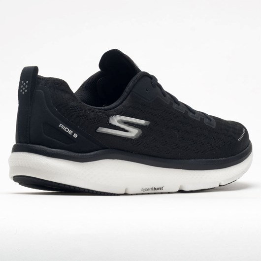 Orthofeet Skechers GOrun Ride 9 Men's Running Shoes Black / White | JO6278109