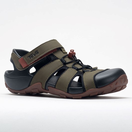 Orthofeet Teva Flintwood Men's Slide Sandals Dark Olive | AY5179640