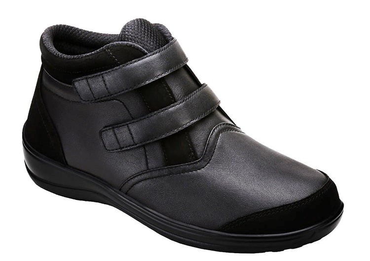 Orthofeet Velcro Strap Diabetic Women\'s Boots Black | IT1367852