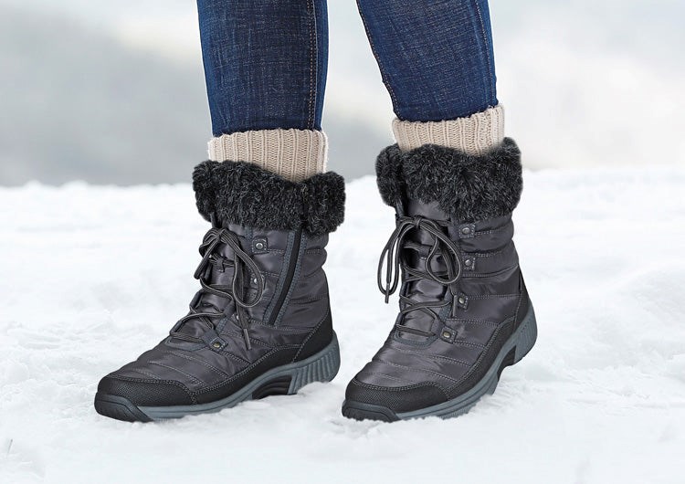 Orthofeet Waterproof Women's Winter Boots Black | VB7903285