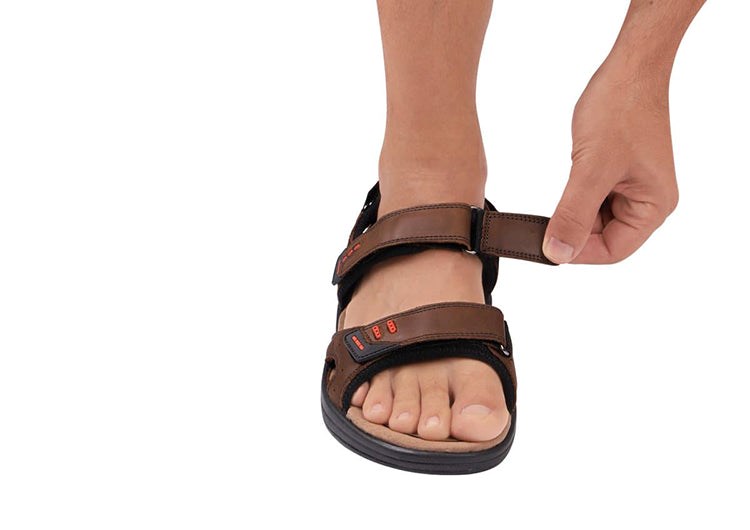 Orthofeet With Arch Support Cambria Men's Sandals Brown | EC7958241