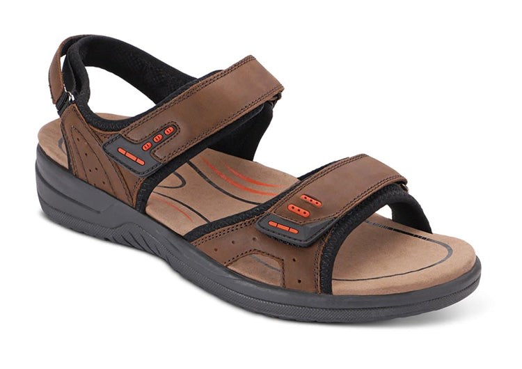 Orthofeet With Arch Support Cambria Men\'s Sandals Brown | EC7958241