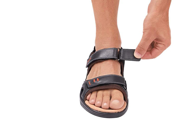 Orthofeet With Arch Support Cambria Men's Sandals Black | FW9374052