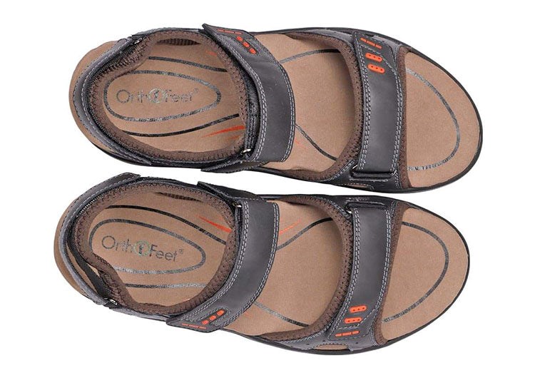 Orthofeet With Arch Support Cambria Men's Sandals Black | FW9374052