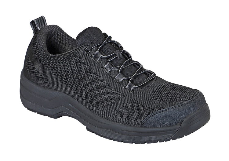 Orthofeet Work Safety Composite Toe Men\'s Work Shoes Black | QP3509142