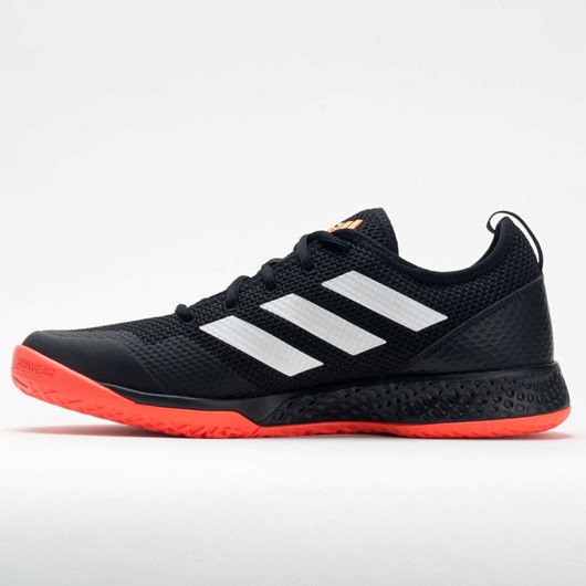 Orthofeet adidas CourtFlash Men's Tennis Shoes Black / White / Solar Red | XF4037298