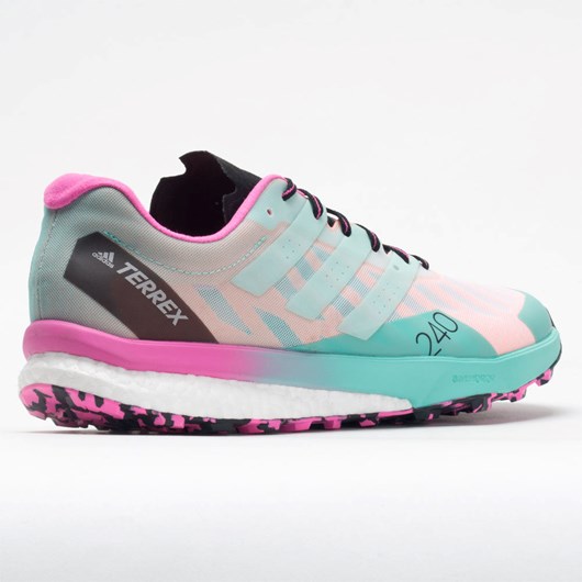 Orthofeet adidas Terrex Speed Ultra Men's Trail Running Shoes White / Clear Mint / Screaming Pink | MF5713296