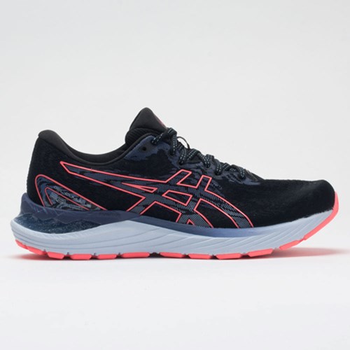 Orthofeet ASICS GEL-Cumulus 23 Women's Running Shoes Black / Blazing Coral | VB7846135