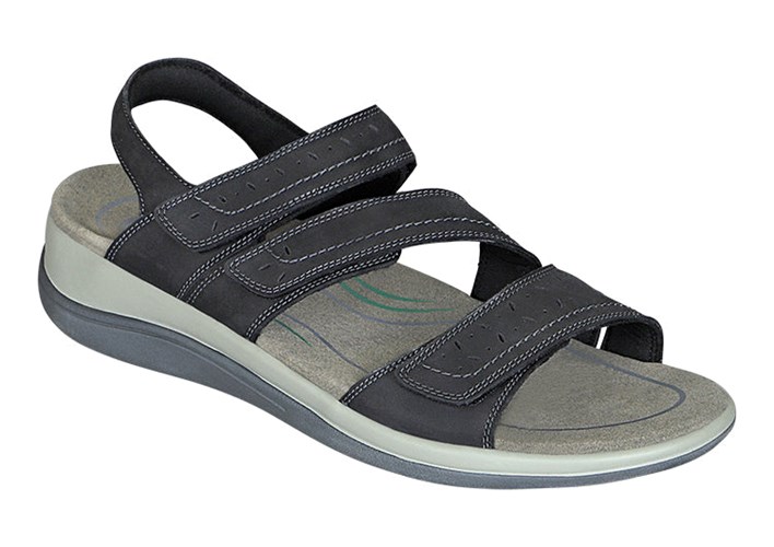 Orthofeet Arch Support Orthotic Women's Sandals Black | IT0918435