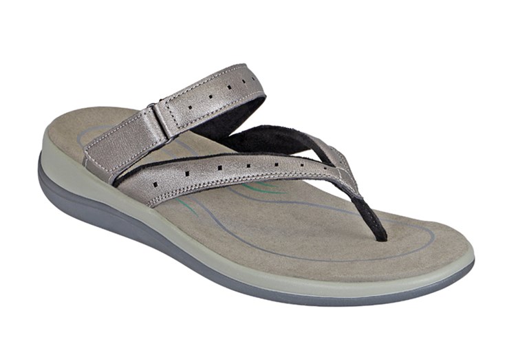 Orthofeet Arch Support Orthotic Women's Sandals Pewter | SF4156927