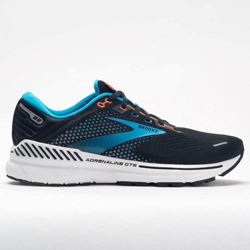 Orthofeet Brooks Adrenaline GTS 22 Men's Running Shoes Black / Blue / Orange | EB5037692