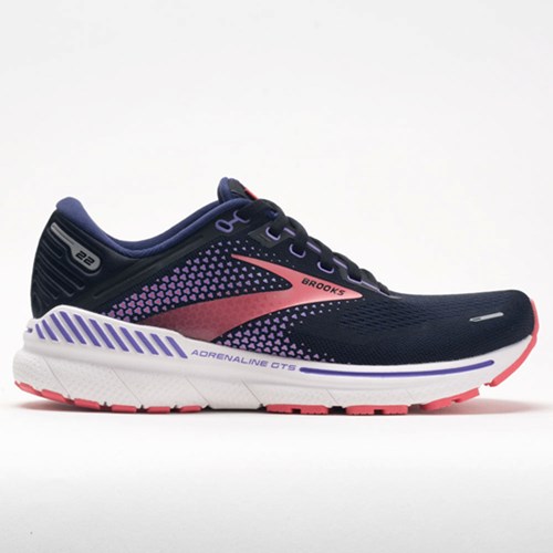 Orthofeet Brooks Adrenaline GTS 22 Women's Running Shoes Black / Purple / Coral | UY1279480