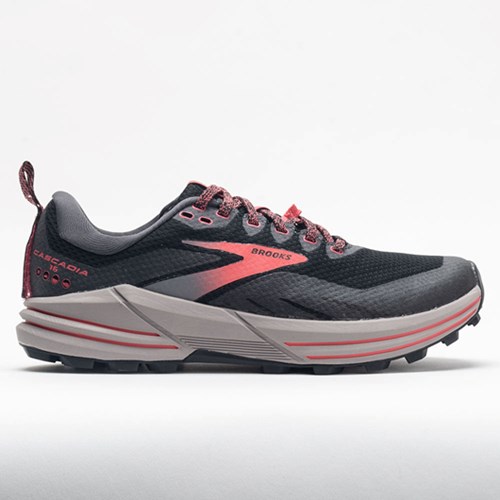 Orthofeet Brooks Cascadia 16 GTX Women's Trail Running Shoes Black / Blackened Pearl / Coral | BF0385294