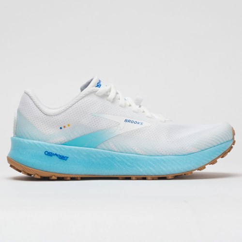 Orthofeet Brooks Catamount Women's Trail Running Shoes White / Iced Aqua / Blue | OF8316940