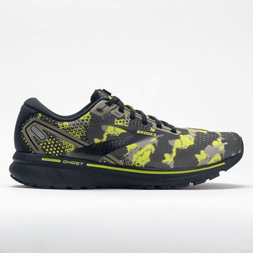 Orthofeet Brooks Ghost 14 Men's Running Shoes Camo Collection Olive / Lime Punch / Black | LQ1829765