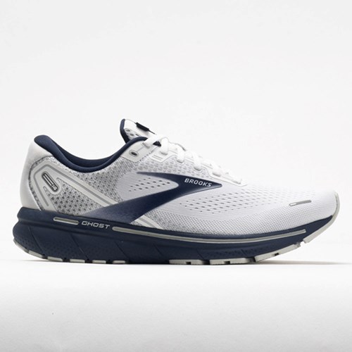 Orthofeet Brooks Ghost 14 Men's Running Shoes White / Gray / Navy | TN8034765