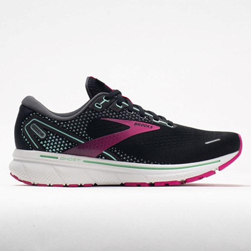 Orthofeet Brooks Ghost 14 Women's Running Shoes Black / Pink / Yucca | QC2476893