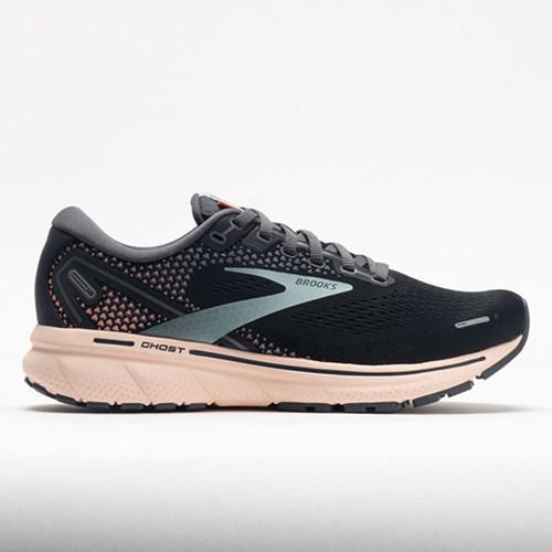 Orthofeet Brooks Ghost 14 Women's Running Shoes Black / Pearl / Peach | XY6981537