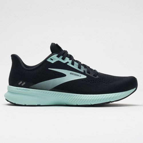 Orthofeet Brooks Launch 8 Women's Running Shoes Black / Ebony / Blue Tint | BU6018573