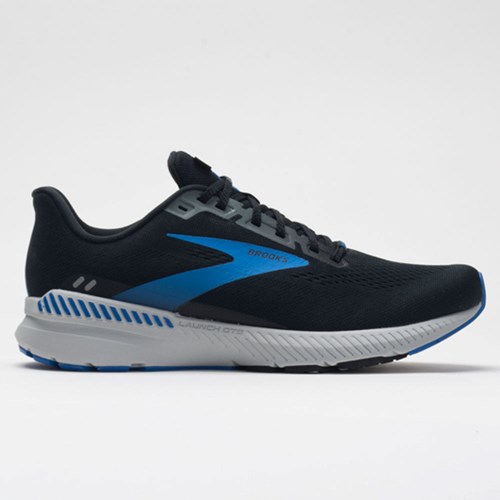 Orthofeet Brooks Launch GTS 8 Men's Running Shoes Black / Gray / Blue | PN8742169