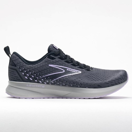 Orthofeet Brooks Levitate 5 Women's Running Shoes Ebony / Black / Lilac | LV5746810