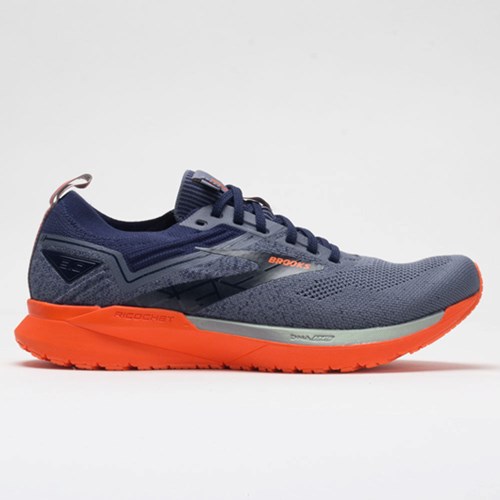 Orthofeet Brooks Ricochet 3 Men's Running Shoes Navy / Gray / Scarlet | AV7431859