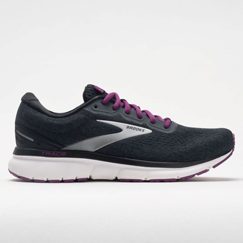 Orthofeet Brooks Trace Women's Running Shoes Ebony / Black / Wood Violet | WT3047521