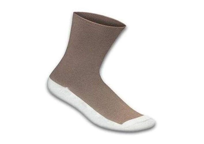 Orthofeet Casual Dress Brown Crew Bamboo Diabetic Unisex Socks Brown | XC7612809