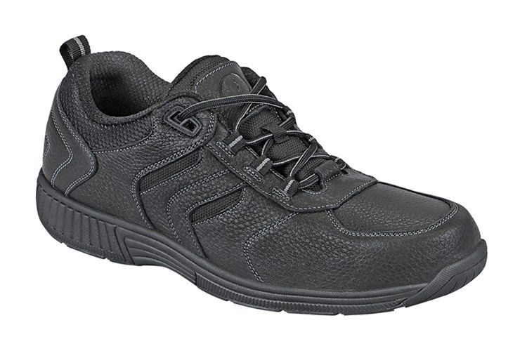 Orthofeet Comfortable Arch Support Men's Sneakers Black | PQ6194357