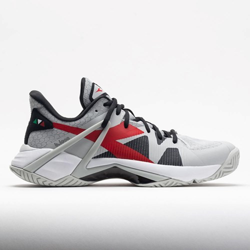 Orthofeet Diadora B.Icon AG Men's Tennis Shoes Silver / Fiery Red | MN0328795