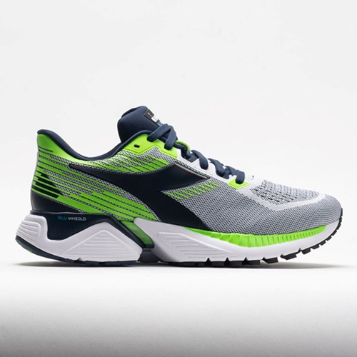 Orthofeet Diadora Mythos Blushield Vigore Men's Running Shoes White / Black Iris / Neon Mint | QK5890164