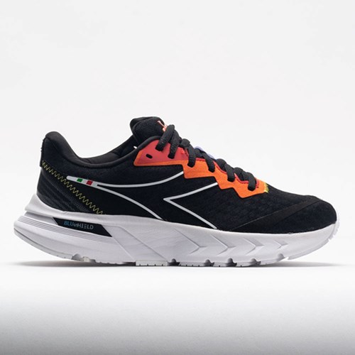 Orthofeet Diadora Mythos Blushield Volo 2 Men's Running Shoes Black / White / Vermillion Orange | JU2705964